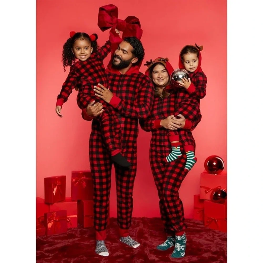 New 4/5 Kids‎ Boys Girls Matching Reindeer One Piece Pajamas Outfit Christmas